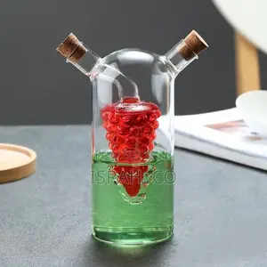 Grape Motif Oil and Vinegar Cruet Dispenser Bottle,