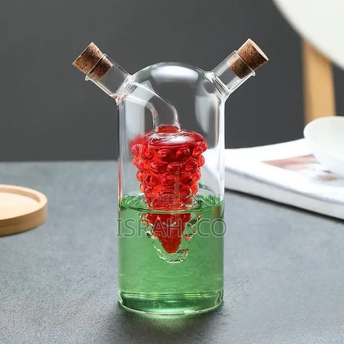 Grape Motif Oil and Vinegar Cruet Dispenser Bottle,