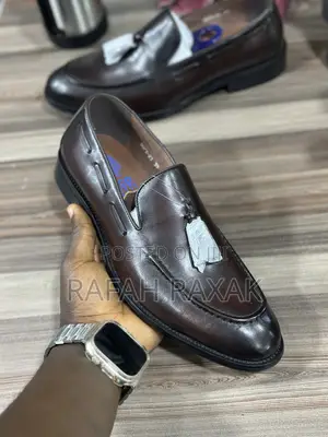 Original Coffee Brown Franco Banetti Tassel Leather Loafers