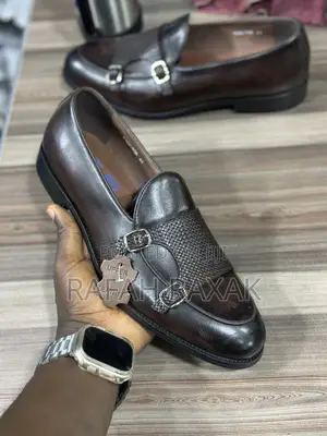 Original Men’S Dark Tan Franco Banetti Double Monkstrap Leather Loafer