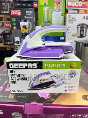 Geepas Travel Iron, 2years Warranty, Steam/Dry. Portable, Strong.