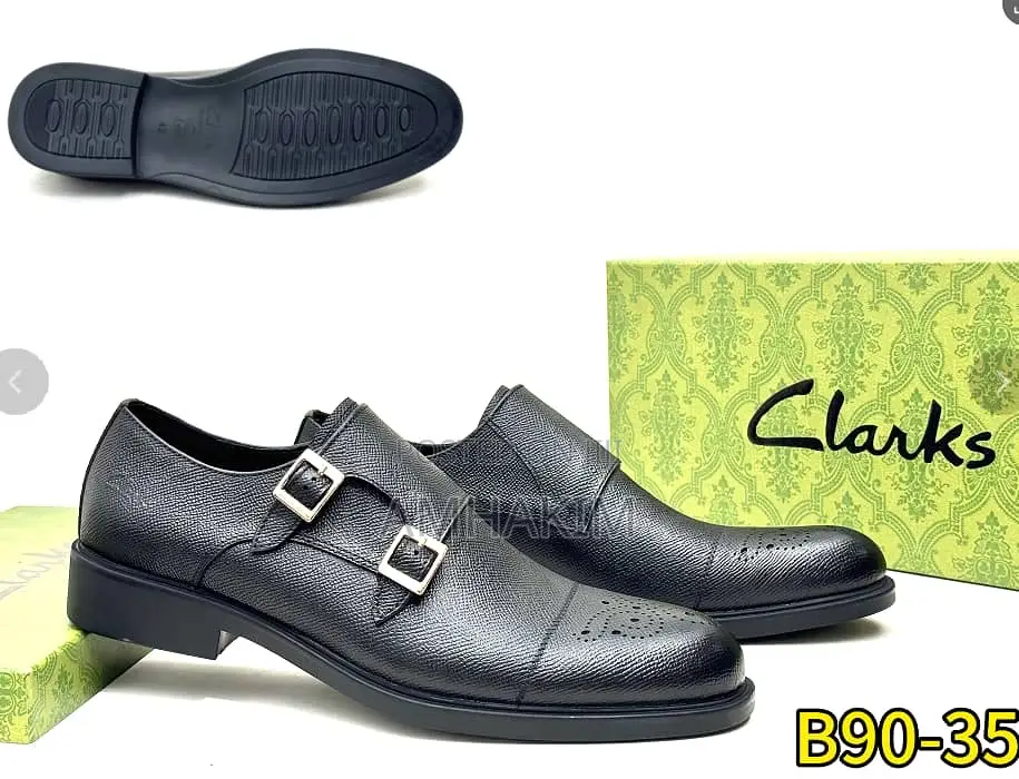 Classic Men's Double Buckle Rough Leather Oxfords In Stock
