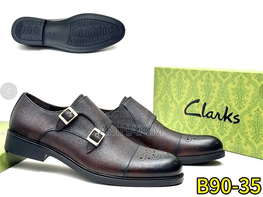 Classic Men's Double Buckle Rough Leather Oxfords In Stock