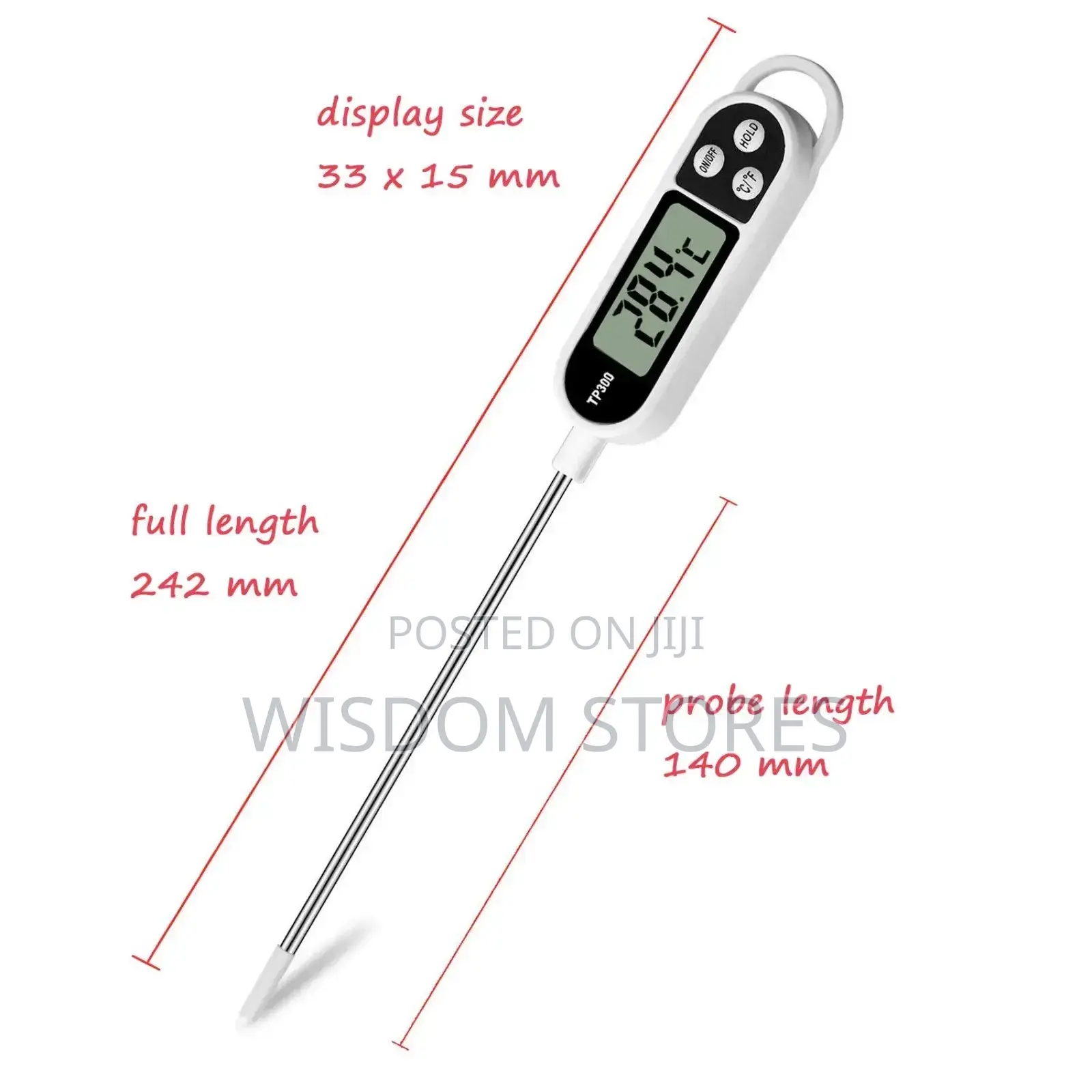 Digital Food Thermometer With LCD Display