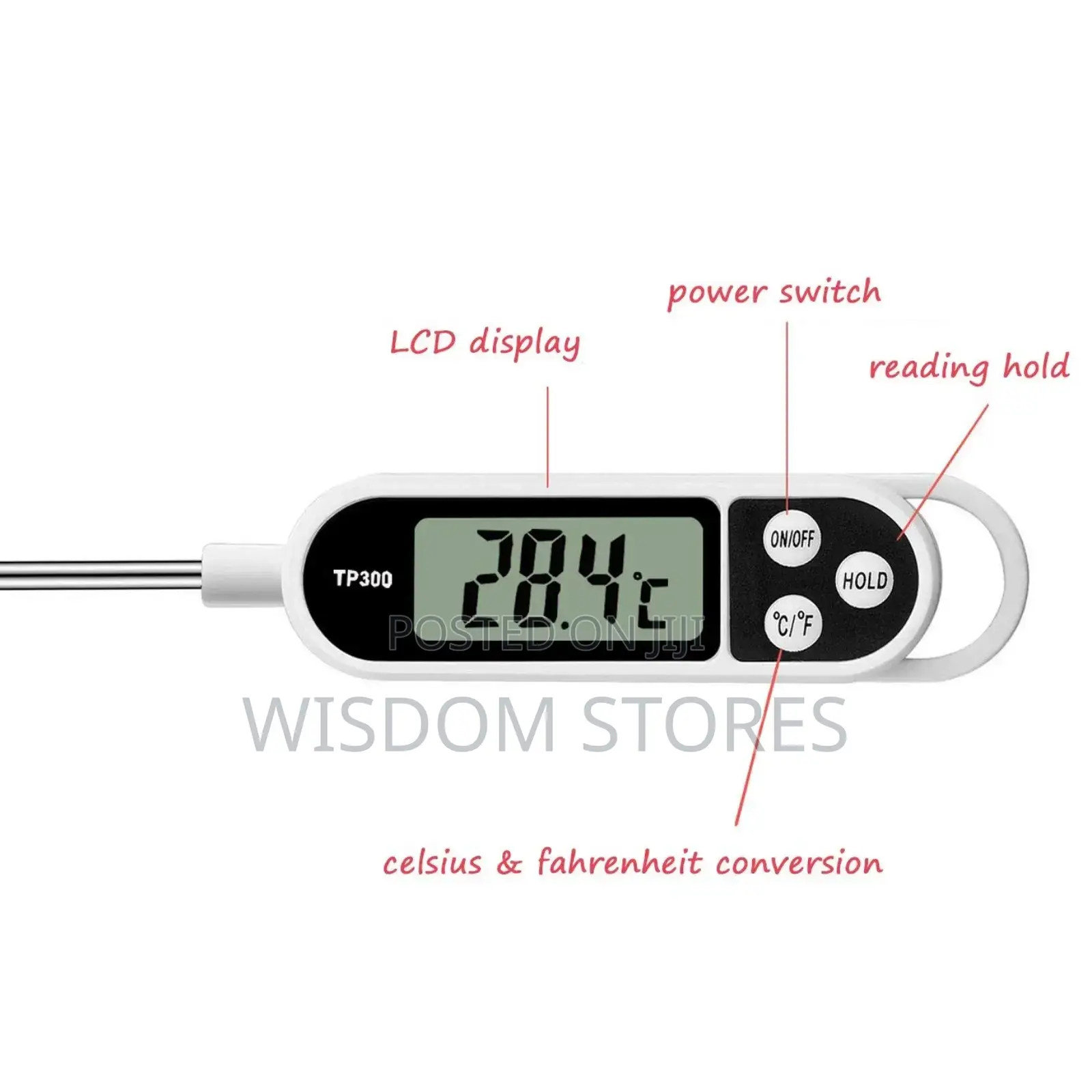 Digital Food Thermometer With LCD Display
