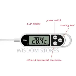 Digital Food Thermometer With LCD Display