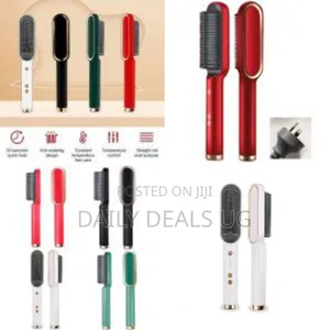 2 In1 Electric Ionic Hair Straightener, Comb,Cutler PTC Fast Heating