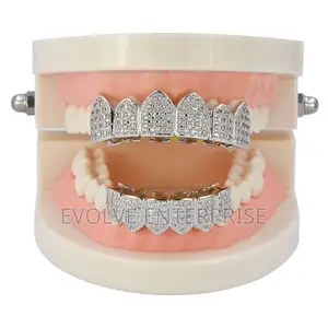 Empire Iced Out Diamond Teeth Grillz for Men Women