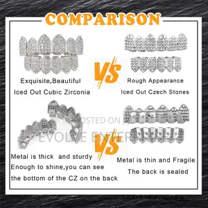 Empire Iced Out Diamond Teeth Grillz for Men Women