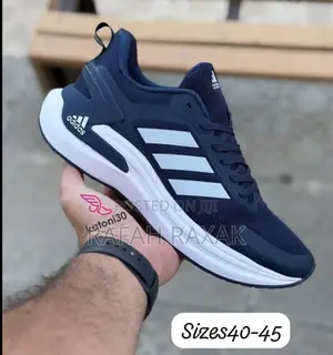 Original Navy Blue/White Adidas Bounce Trainer Running Sneakers