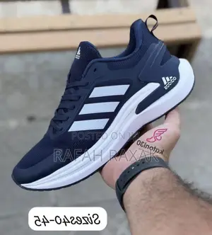 Original Navy Blue/White Adidas Bounce Trainer Running Sneakers