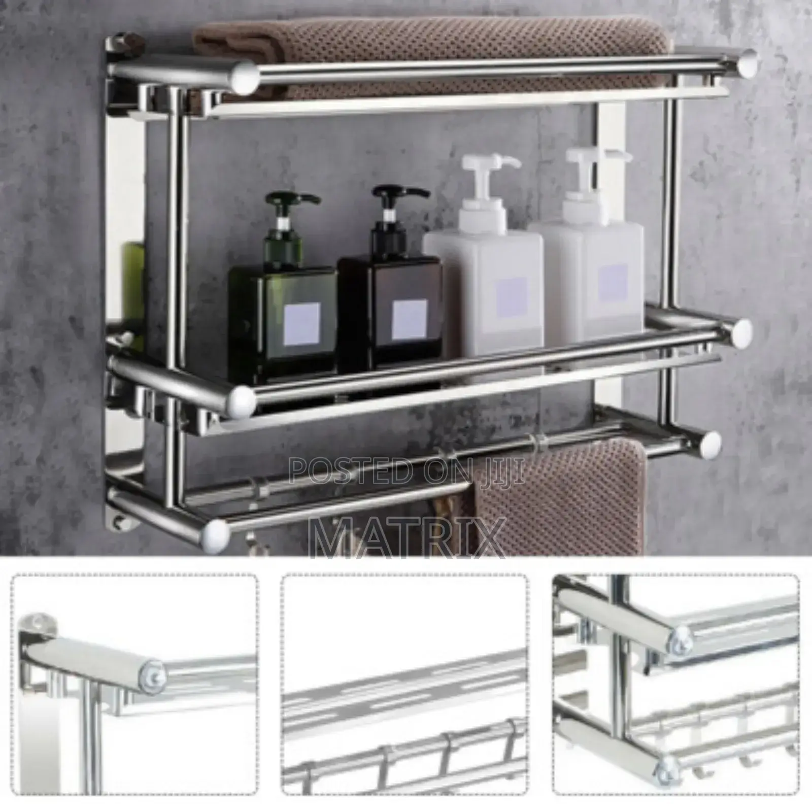 Stainless Steel Wall-Mounted Bathroom Shelf