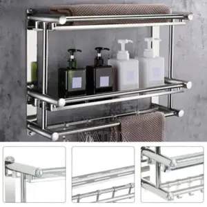 Stainless Steel Wall-Mounted Bathroom Shelf