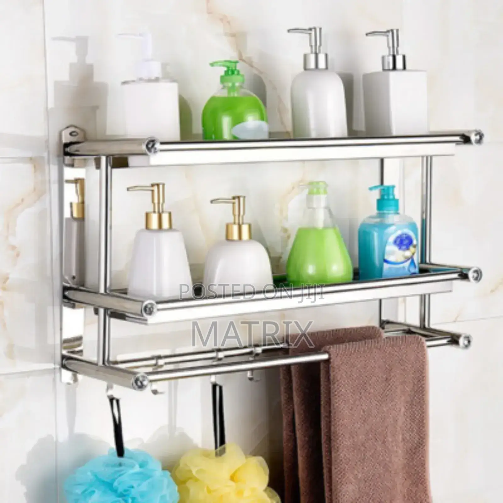 Stainless Steel Wall-Mounted Bathroom Shelf