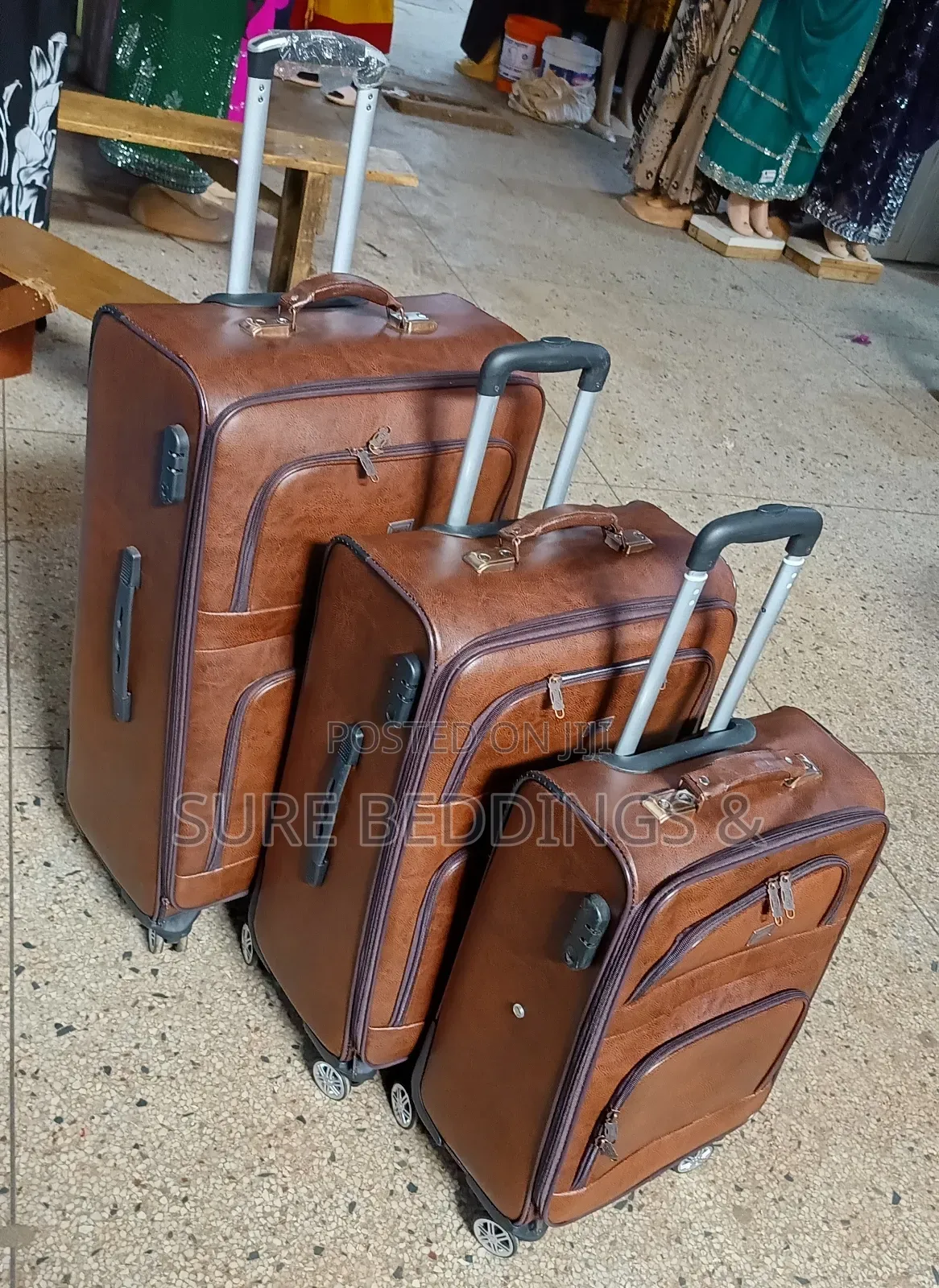 Leather Set Suitcases