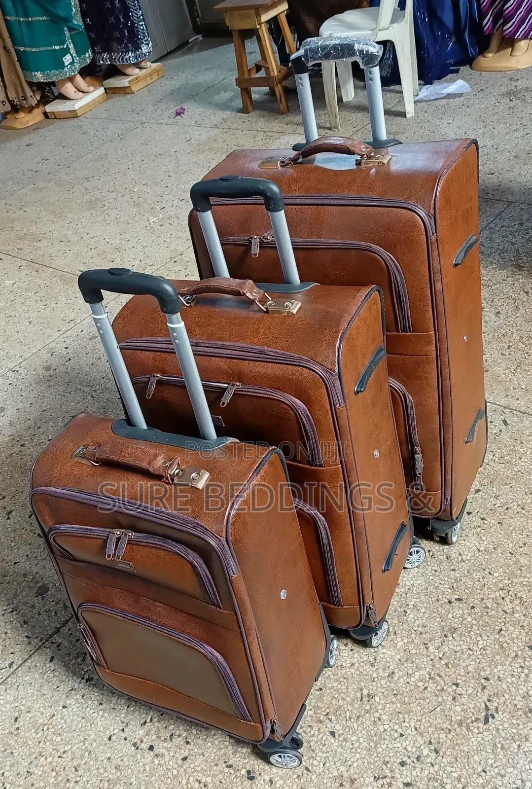 Leather Set Suitcases