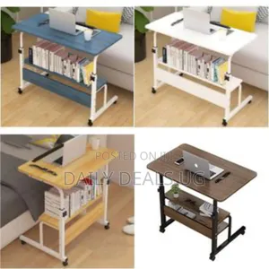 88x45.5x7.5cm Height Adjustable Overbed Corner Mobile Computer Work