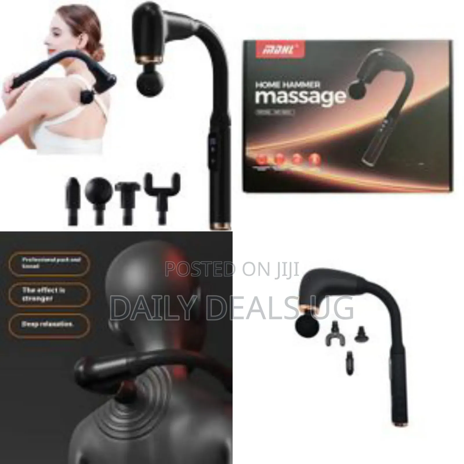 Massage Gun Deep Tissue Multi Speeds LCD Display Extension Handle Back