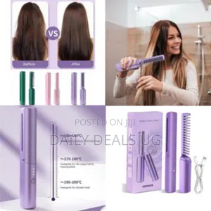 2 in 1 Anti-Scald Rechargeable Beard Straightener Comb Cordless