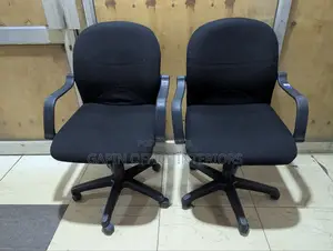 Swivelling Fabric Office Chairs, 2 Pieces