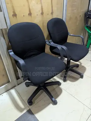 Swivelling Fabric Office Chairs, 2 Pieces