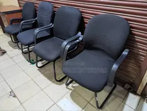 Second Hand Non Rotating// Non Movable Low Back Chairs, 4 Pieces