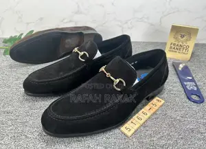 Men’S Black Franco Banetti Suede Loafers