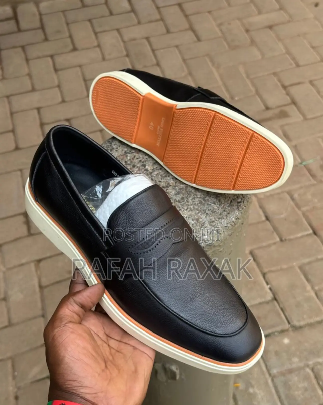 Original Men’S Black/White Louis Vuitton Casual Leather Loafers