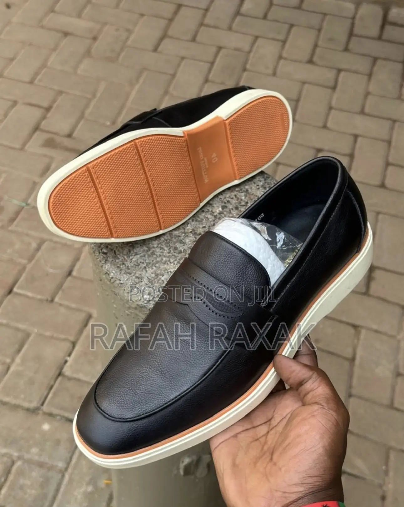 Original Men’S Black/White Louis Vuitton Casual Leather Loafers