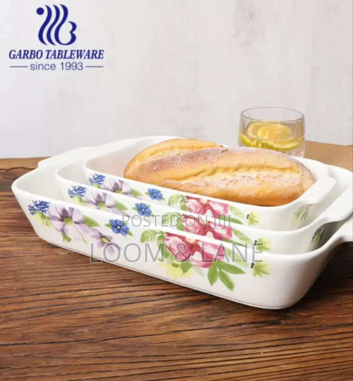 3pcs Ceramic Bakeware and Dinner Set Dishes