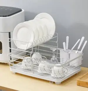Large Dish Drying Rack Drainer Kitchen Sink Plate Draining Tray