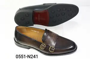 Original Dark Tan Freundkerr Double Monk Strap Leather Loafers