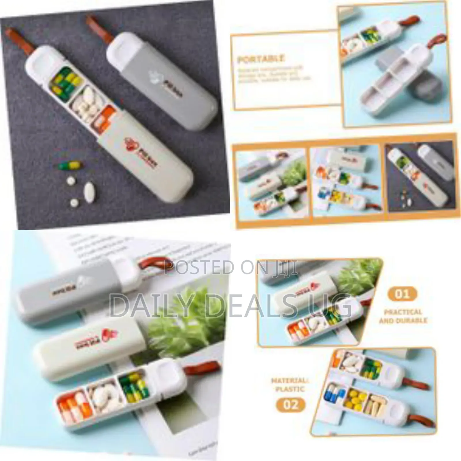 Pack of 2 Mini Pill Box 3 Compartments Small Pill Box