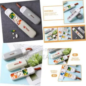 Pack of 2 Mini Pill Box 3 Compartments Small Pill Box