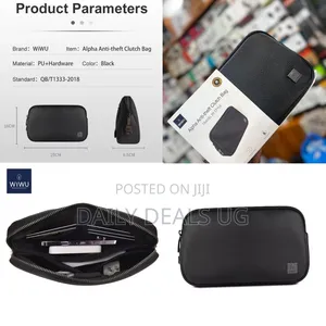 Wiwu Coded Lock Clutch Bag: Anti-Theft, Waterproof, Phone Power Bank