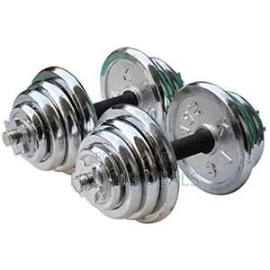 30kg Chrome Anti Rust Dumbbells Set -silver
