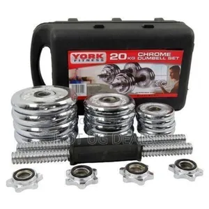 20kg Plated Adjustable Dumbbell/ Dumbells Set-silver