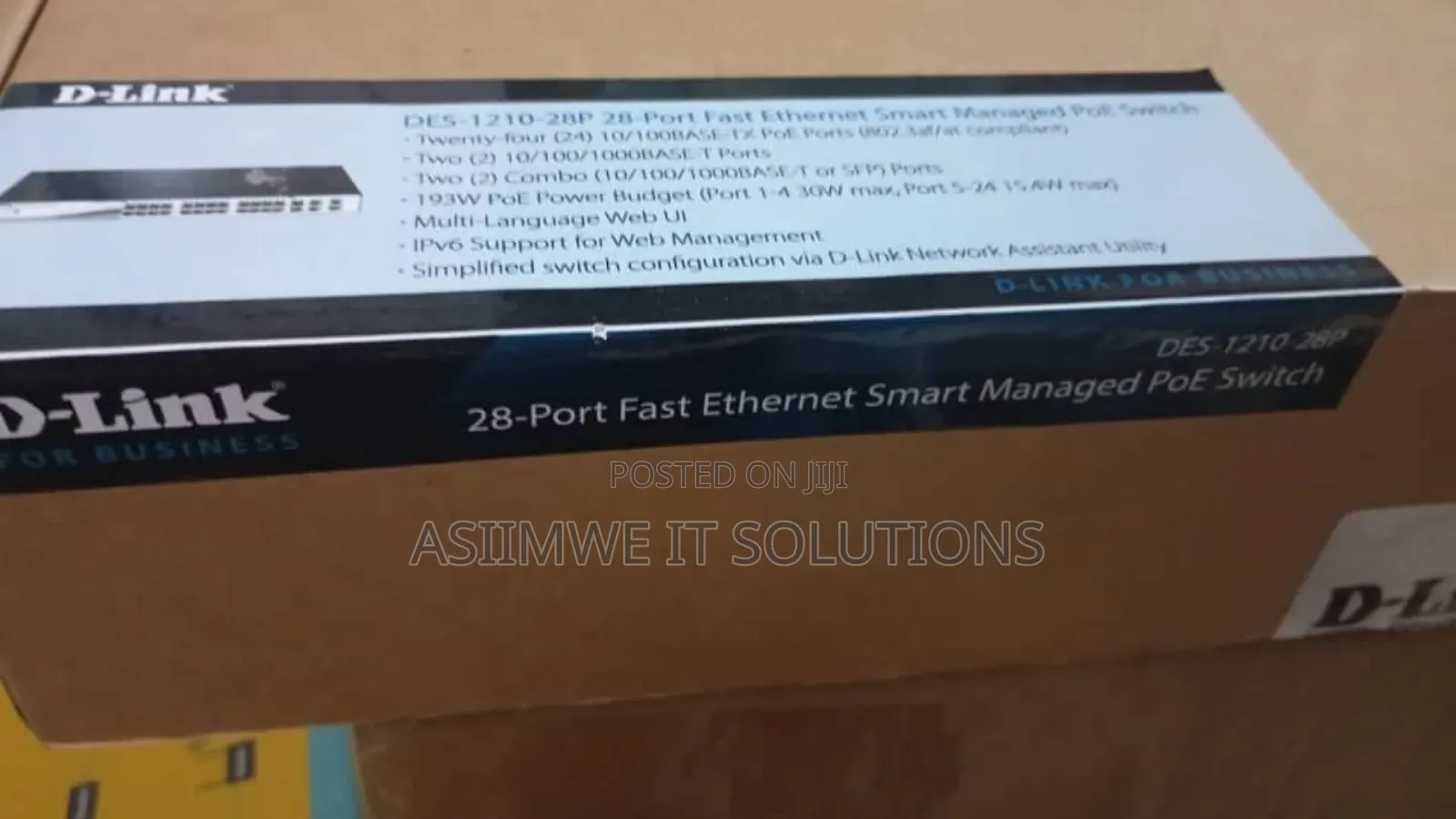 D-Link Des-1210-28p 28-Port Fast Ethernet Smart Managed Poe Switch.