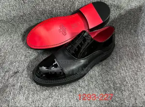 Original Men’S J.M.Weston Black Leather Patent Wingtip Oxford Shoes