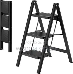 3 Step Ladder,Folding Step Stool With Wide Anti-Slip Pedal