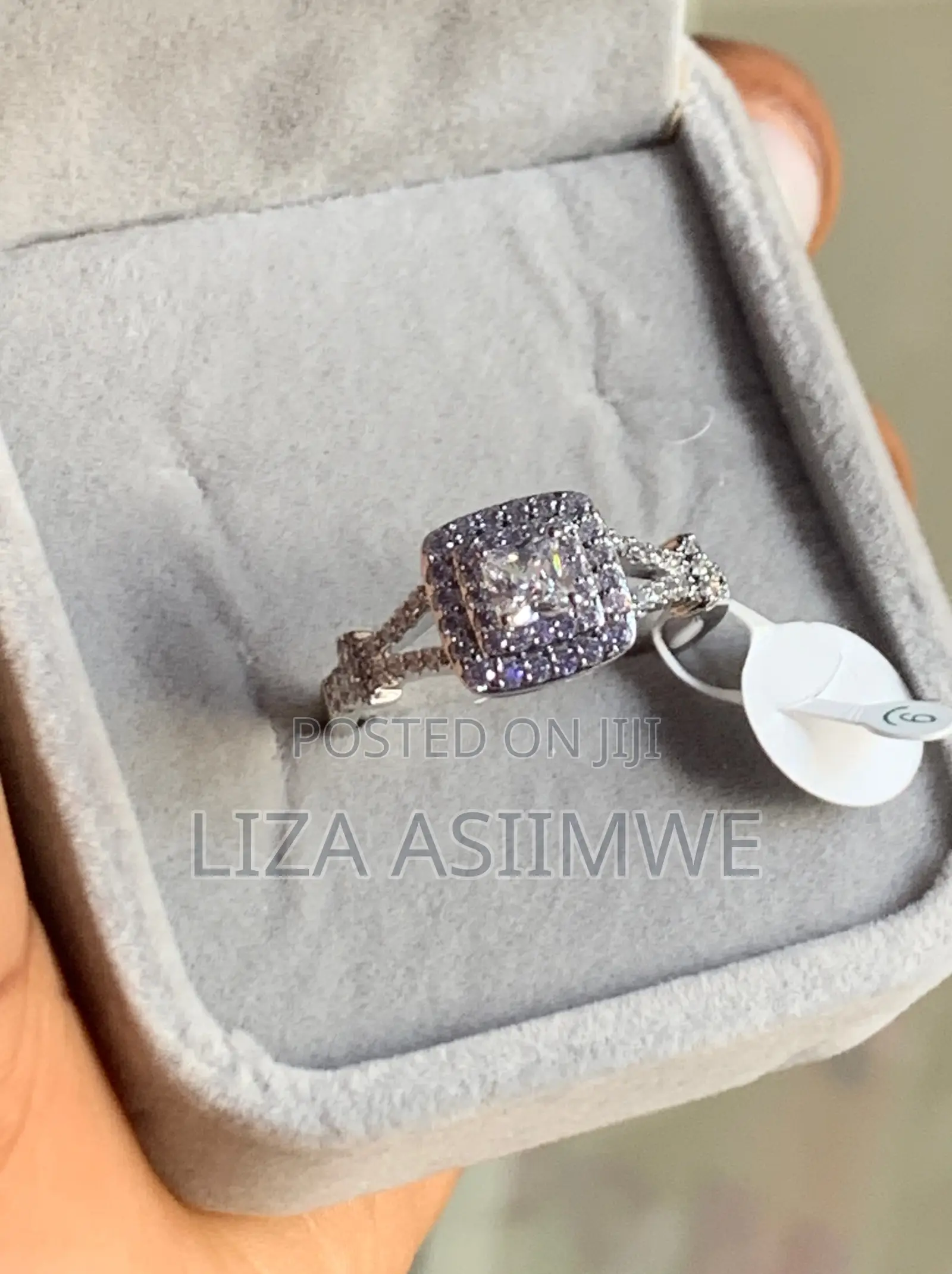 Princess Cut Diamond Double Halo Engagement Ring