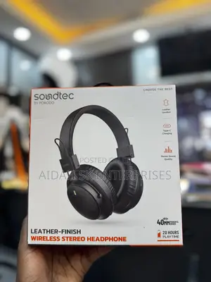 Porodo Soundtec Leather-Finish Wireless Stereo Headphone
