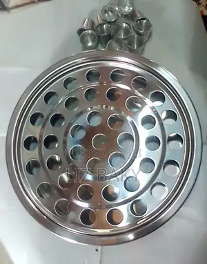 Stainless Steel/Metallic Cups and Tray for Holy Communion.