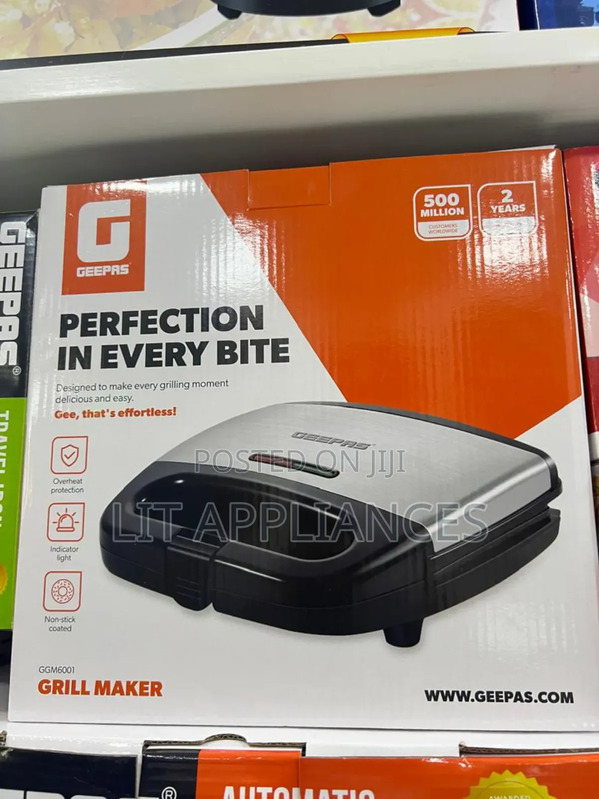 Geepas Grill Maker Ggm6001, 2years Warranty.