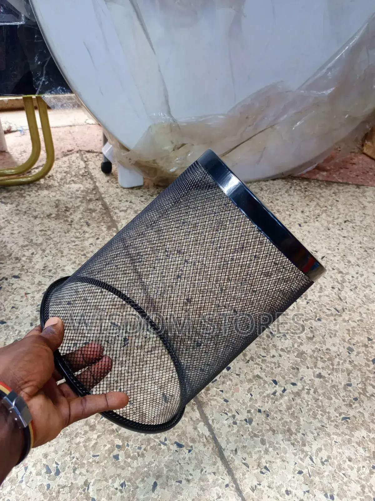 Office Dustbin With Metal Mesh- Small