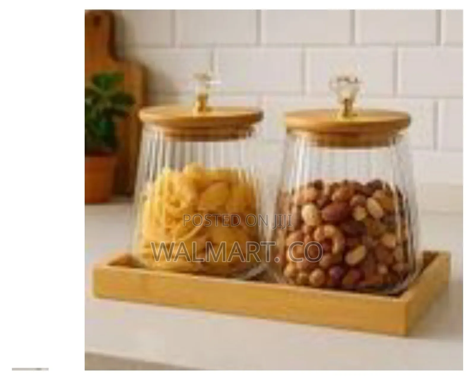2 Piece Round Airtight Glass Storage Jar Canister With Lid