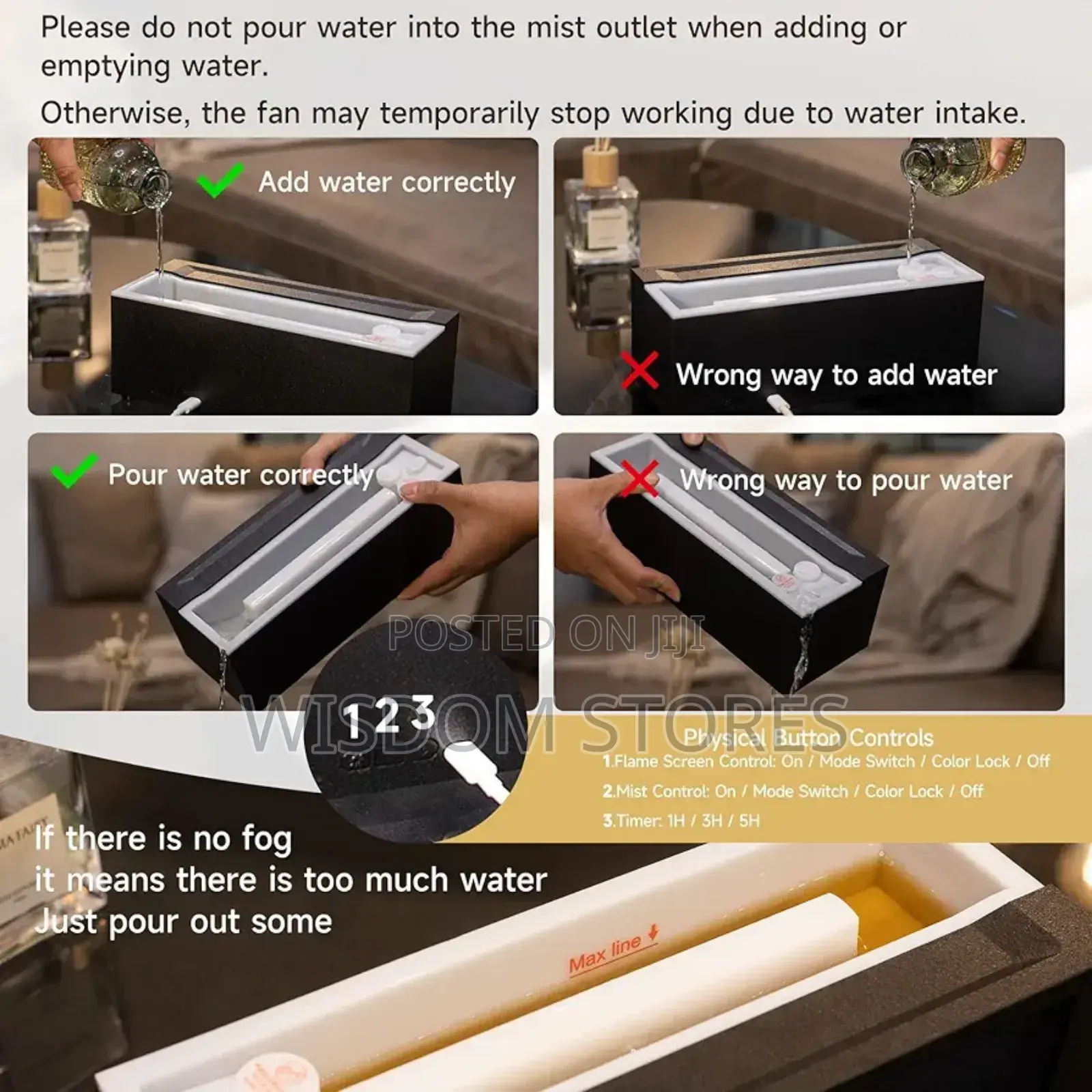 Fireplace Flame Air Diffuser Humidifier,