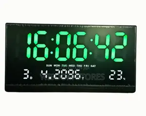 Jh-8025 Led Disital Calendar Green Wall Clock