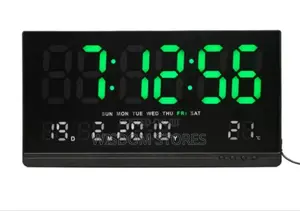 Jh-8025 Led Disital Calendar Green Wall Clock