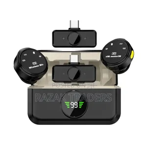 2pcs Wireless Lavalier Magnetic 2.4ghz Noise Canceling Type C Clip